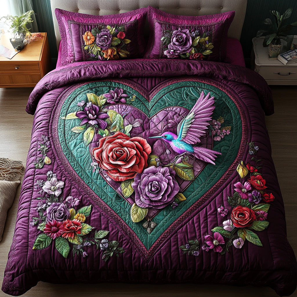 Heartline Whispers 3-Piece Quilted Bedding Set NCU0TD2055