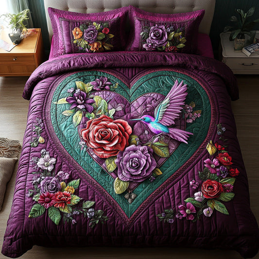 Heartline Whispers 3-Piece Quilted Bedding Set NCU0TD2055