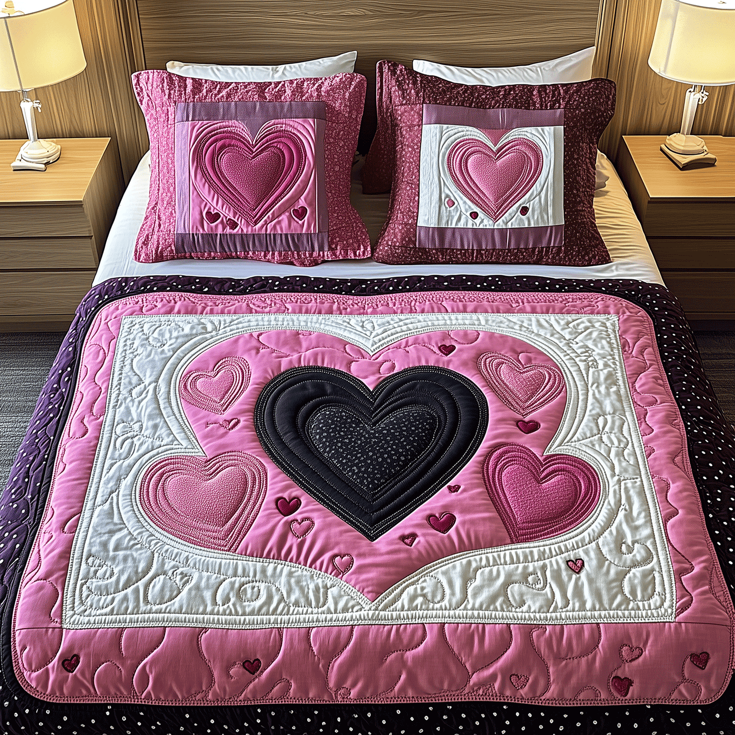 Hearts Aflutter 3-Piece Quilted Bedding Set NCU0TH2522