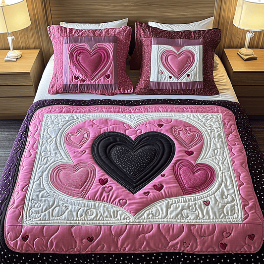 Hearts Aflutter 3-Piece Quilted Bedding Set NCU0TH2522