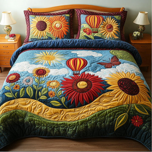 Hearts in the Sky 3-Piece Quilted Bedding Set NCU0PT5180