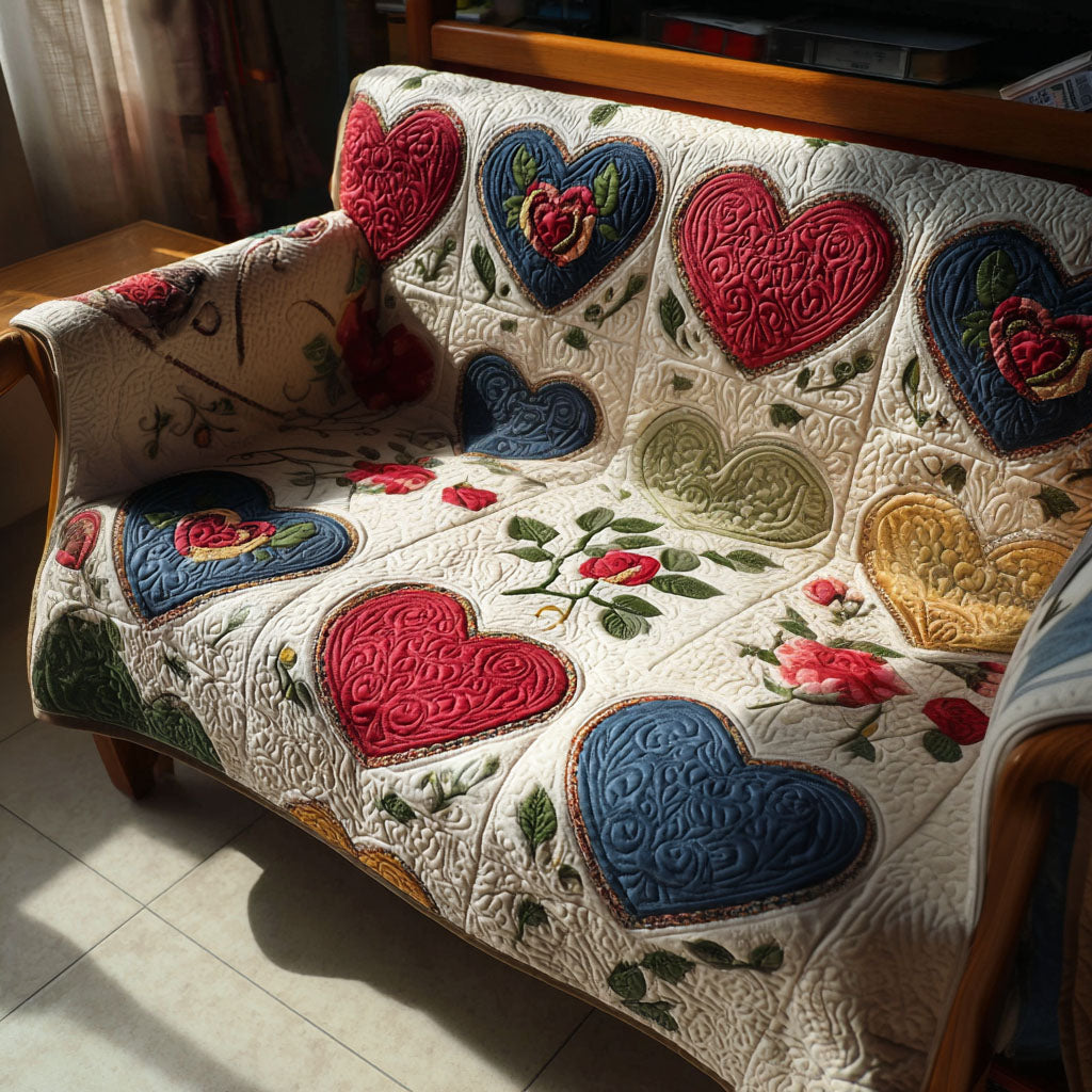 Heartstring Cottage Quilted Sofa Cover NCU0PT10829