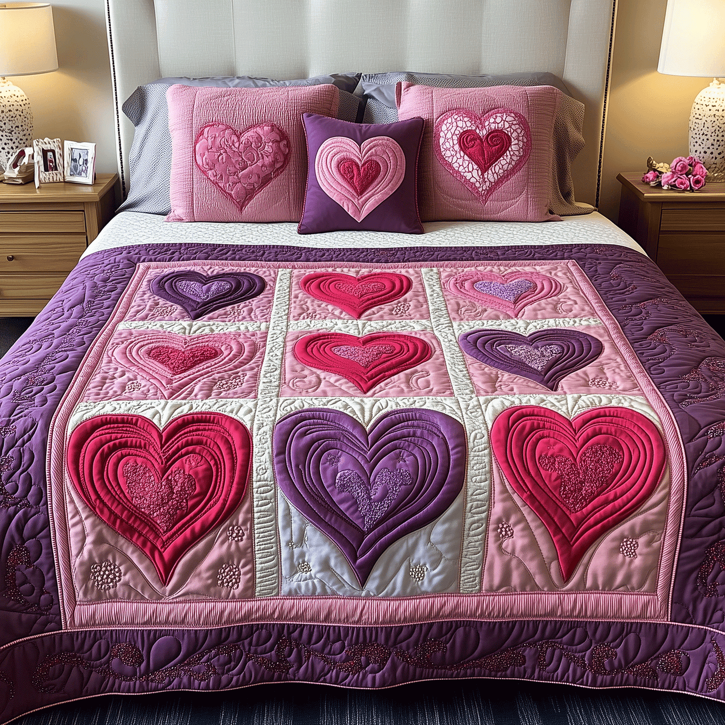 Heartwarming Bliss 3-Piece Quilted Bedding Set NCU0TH2519