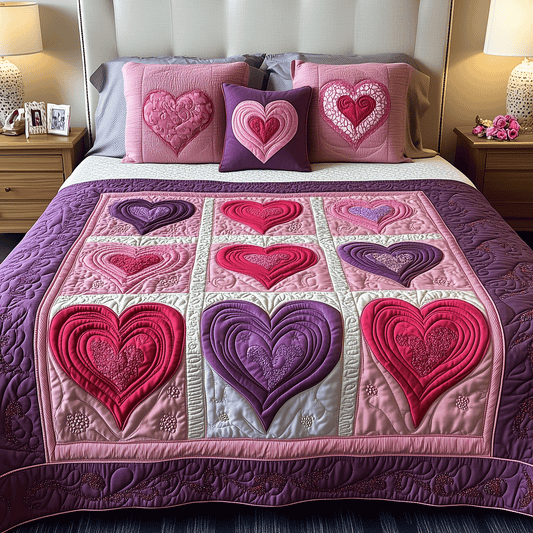 Heartwarming Bliss 3-Piece Quilted Bedding Set NCU0TH2519