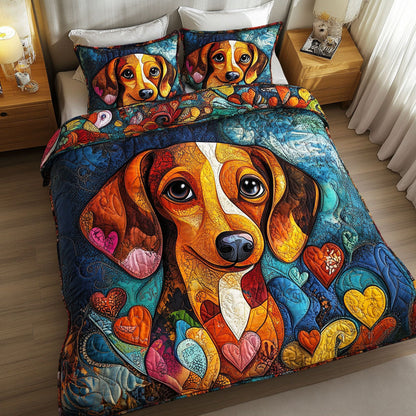 Dachshund 3-Piece Quilted Bedding Set NCU0VT220