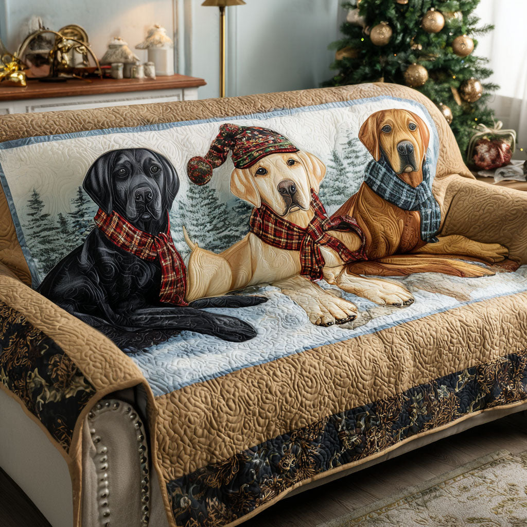Labrador Retriever Quilted Sofa Cover NCU0VT339