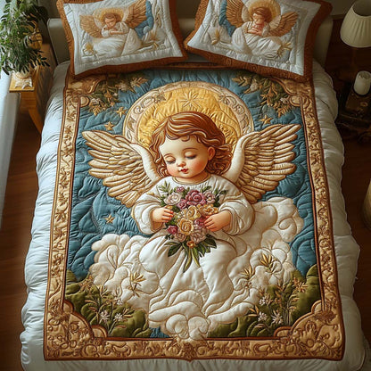 Heavenly Bouquet 3-Piece Quilted Bedding Set NCU0NT2358