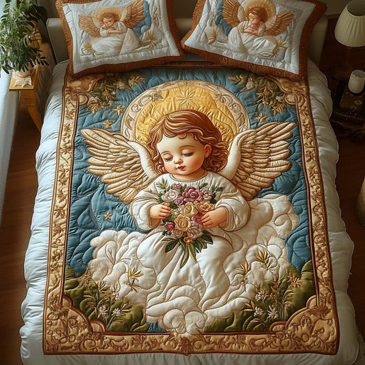 Heavenly Bouquet 3-Piece Quilted Bedding Set NCU0NT2358
