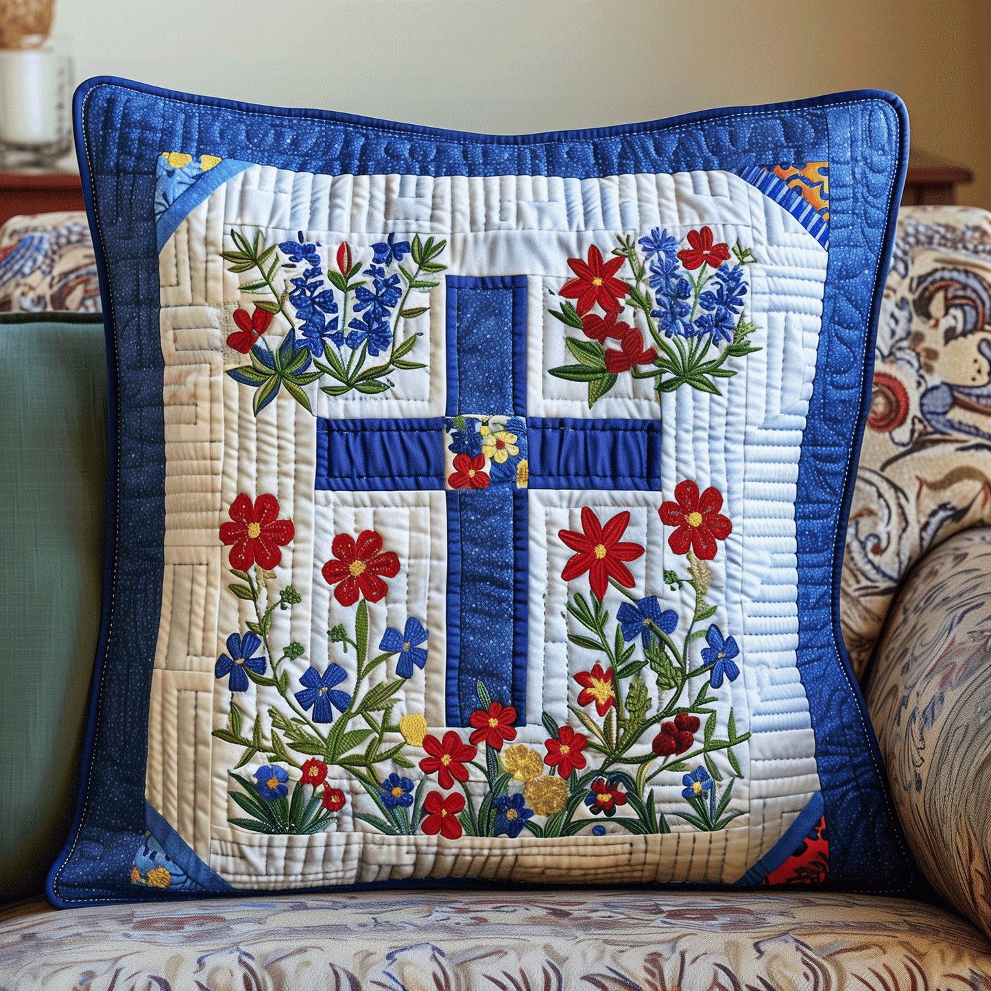 Heavenly Cross Quilted Pillow Case NCU0TH1070