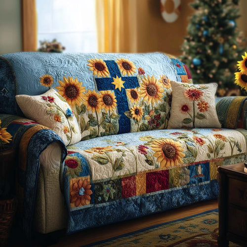 Heavenly Crosslight Quilted Sofa Cover NCU0NT11344