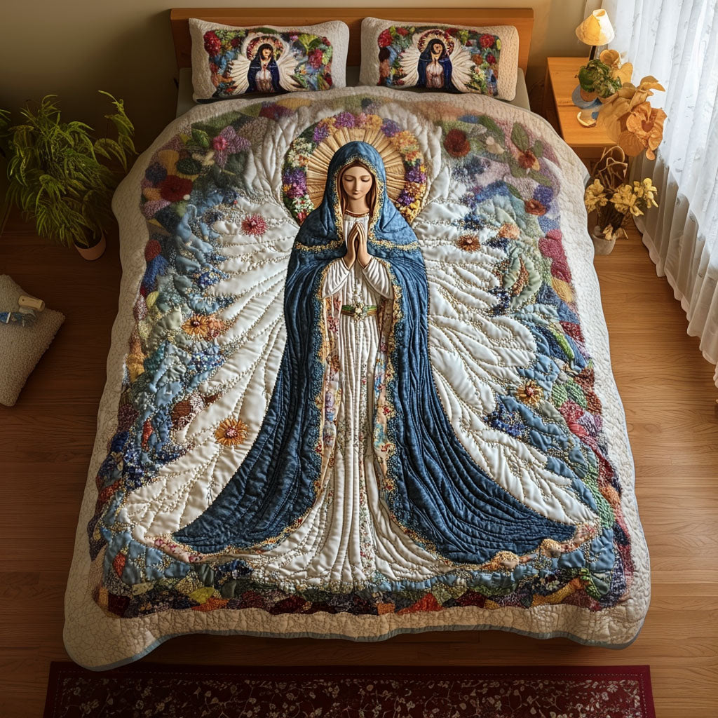 Heavenly Grace 3-Piece Quilted Bedding Set NCU0PT2527