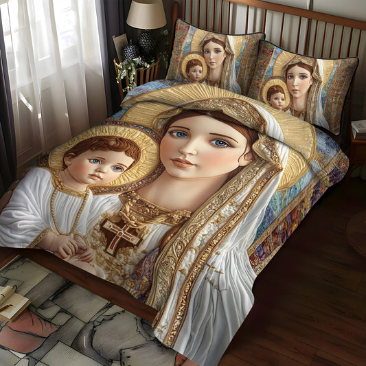 Heavenly Light 3-Piece Quilted Bedding Set NCU0NT1773