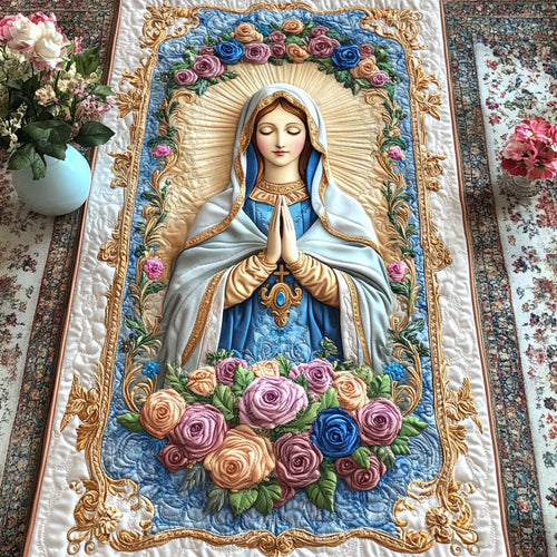 Heavenly Rosary Quilted Table Runner NCU0NT7919