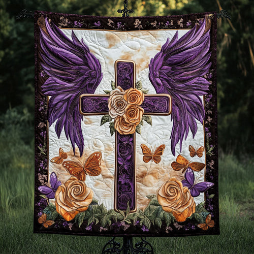 Heavenly Wings Cross Quilted Blanket NCU0NT3876