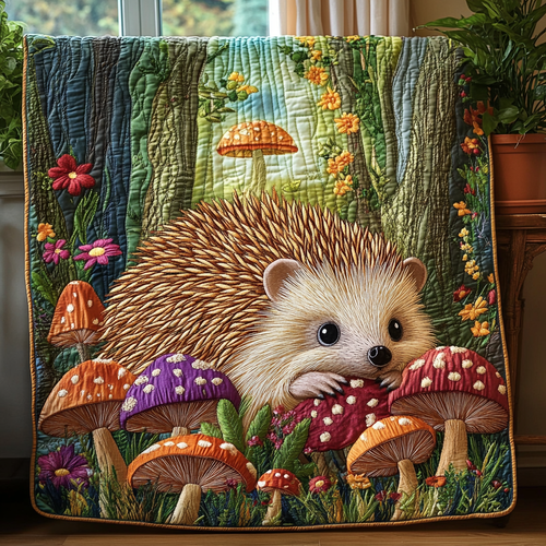 Hedgehog Haven Quilted Blanket NCU0DV4006
