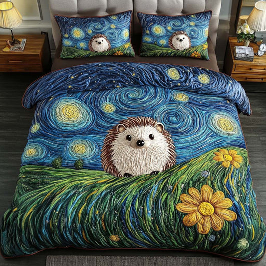 Hedgehog Meadow 3-Piece Quilted Bedding Set NCU0NT9140