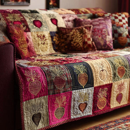 Heirloom Beets Quilted Sofa Cover NCU0DV9323