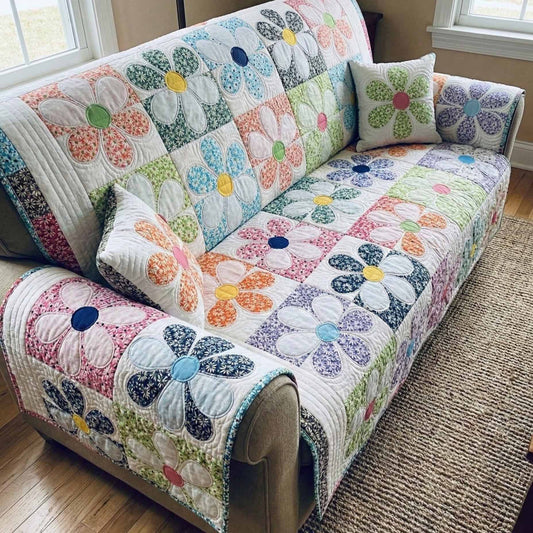Heirloom Love Quilted Sofa Cover NCU0XD2509