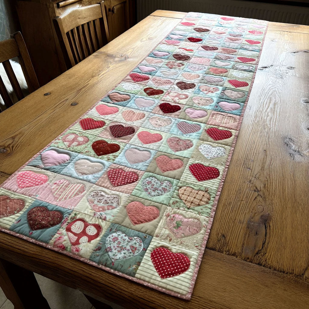 Heirloom Love Quilted Table Runner NCU0TV1491