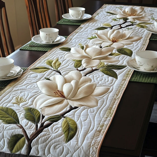 Heirloom Magnolia Quilted Table Runner NCU0PT3852