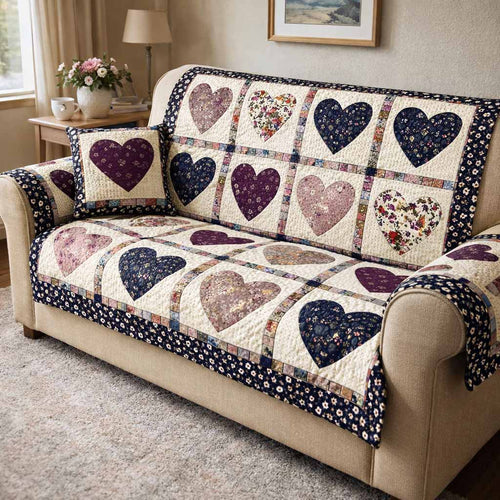 Heirloom Meadow Quilted Sofa Cover NCU0XD2544
