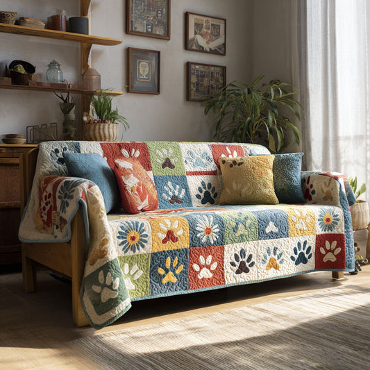 Heirloom Paw Quilted Sofa Cover NCU0PT11001