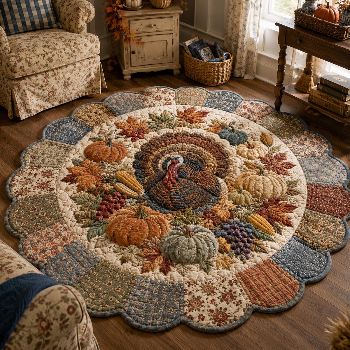 Heirloom Turkey Patchwork Custom Shape Area Rug NCU0DV10077