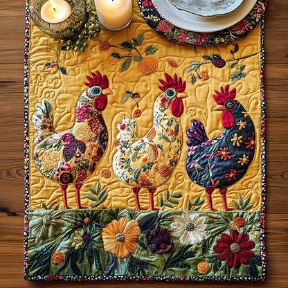Hen Haven Quilted Table Runner NCU0VH3523