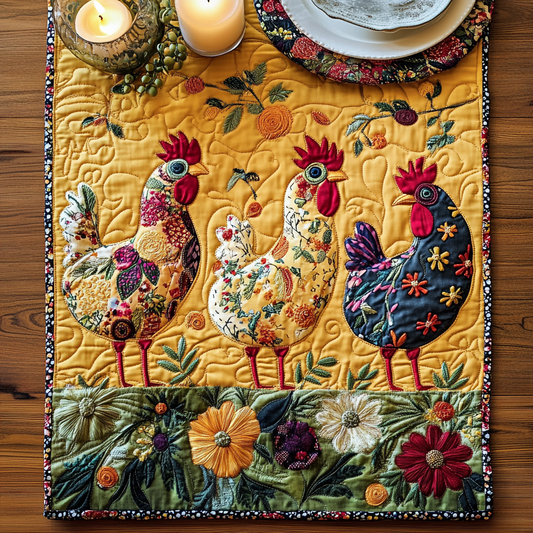 Hen Haven Quilted Table Runner NCU0VH3523