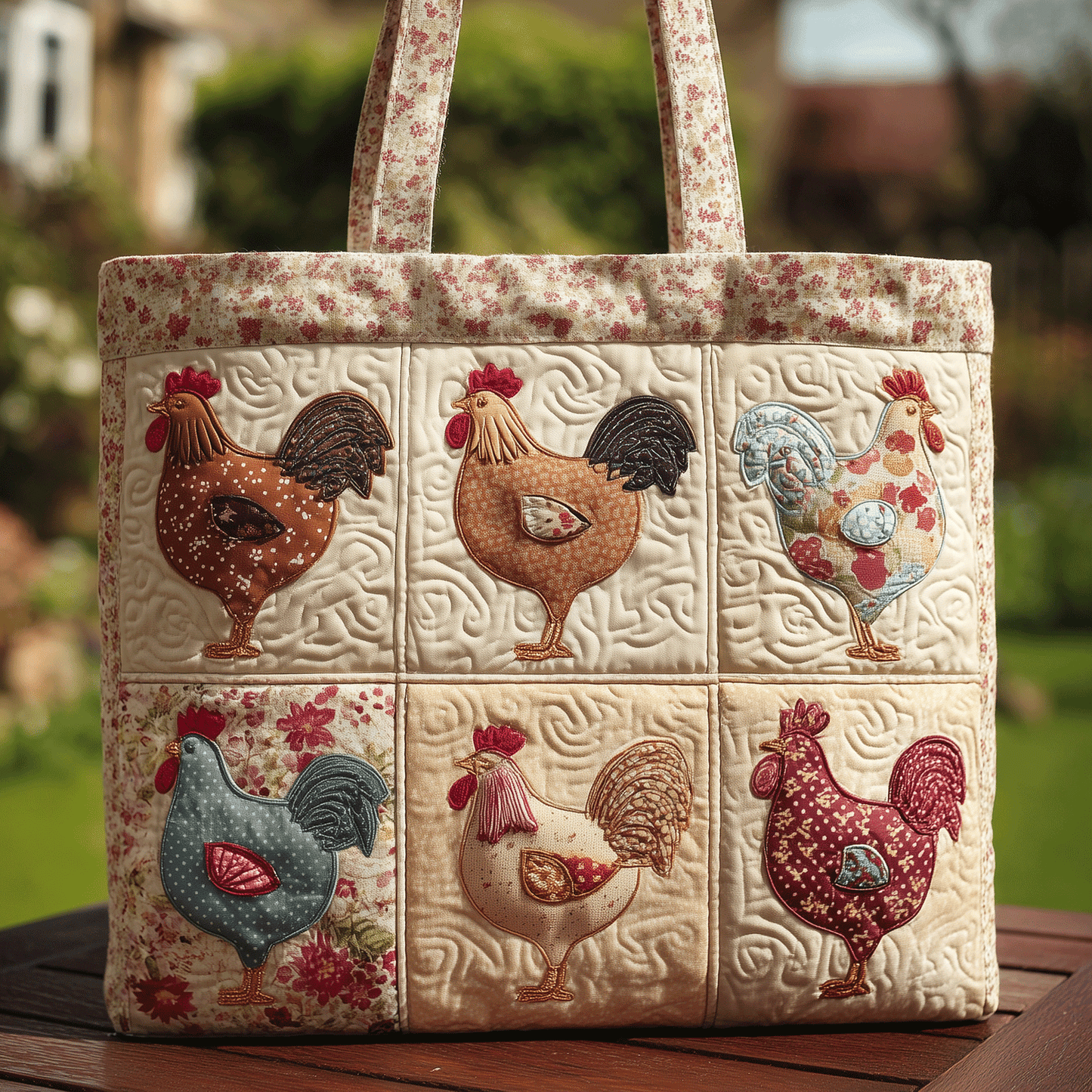 Hen House Chic Quilted Tote Bag NCU0TH2847