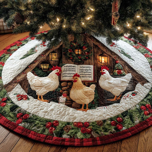 Hen House Christmas Quilted Tree Skirt NCU0XD1986