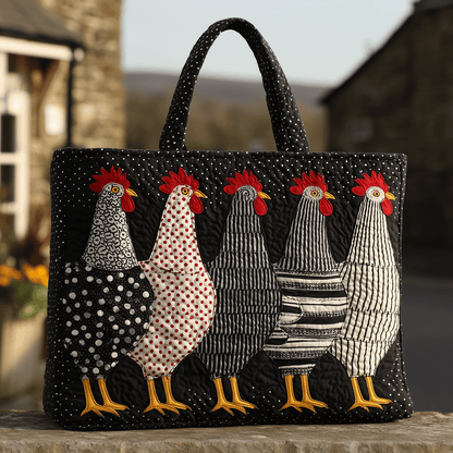 Hen House Posse Quilted Tote Bag NCU0TH2818