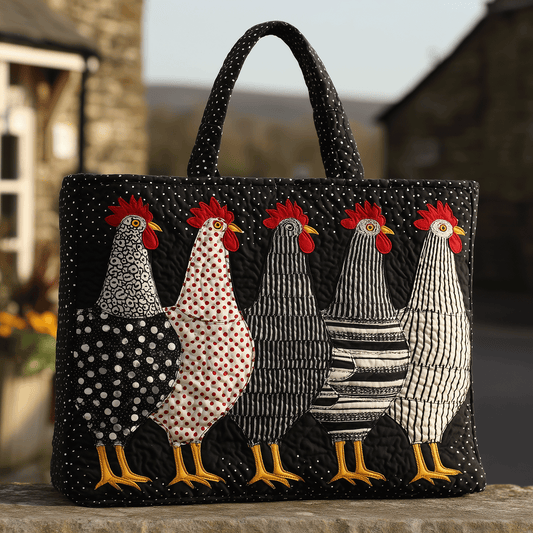 Hen House Posse Quilted Tote Bag NCU0TH2818