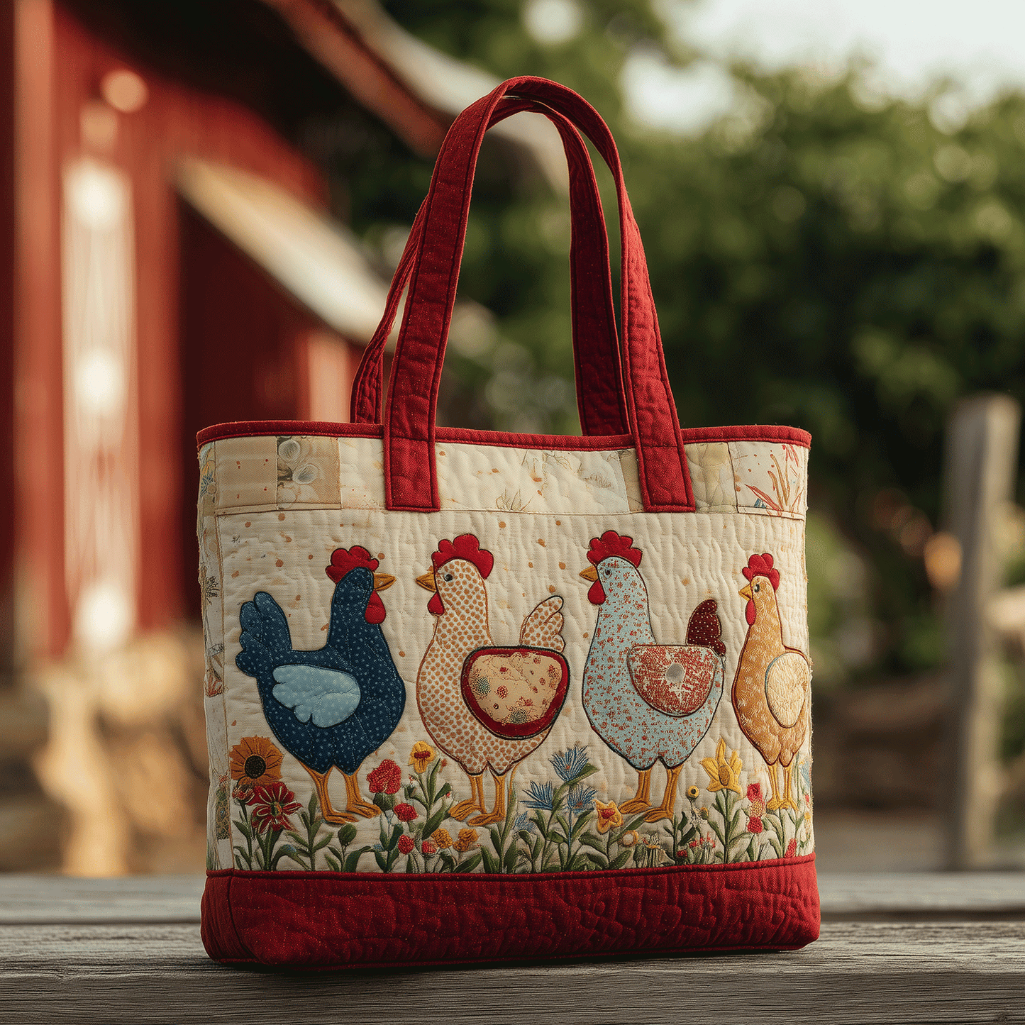Henhouse Harmony Quilted Tote Bag NCU0TH2722