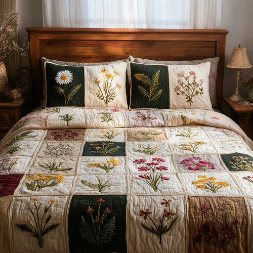 Herb Garden 3-Piece Quilted Bedding Set NCU0VL3218