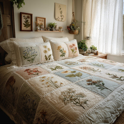 Herbarium Dreams 3-Piece Quilted Bedding Set NCU0VL3212