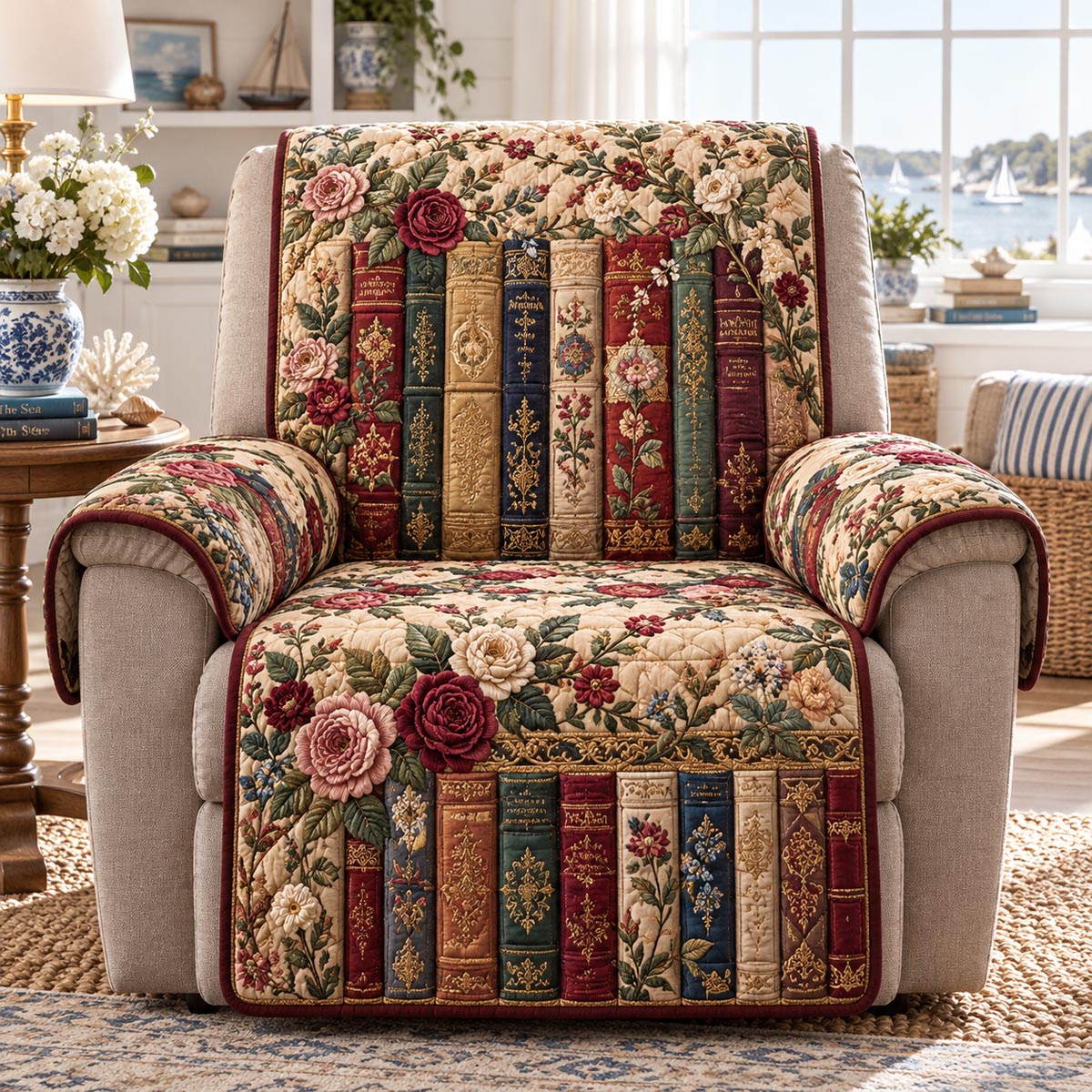 Heritage Book Collection Quilted Sofa Cover NCU0DV10336