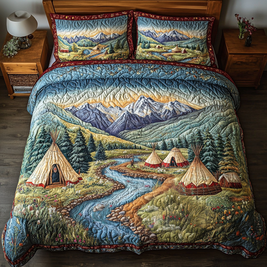 Heritage Camp 3-Piece Quilted Bedding Set NCU0VH5732