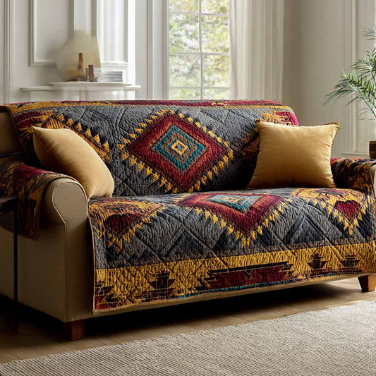 Heritage Diamonds Quilted Sofa Cover NCU0XD2423