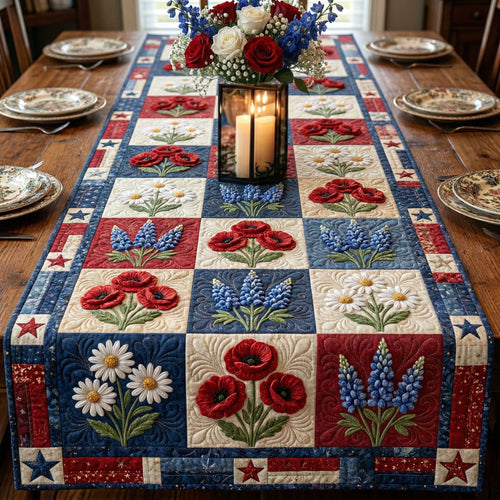 Heritage Flowers Quilted Table Runner NCU0NT12429