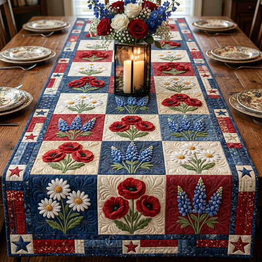 Heritage Flowers Quilted Table Runner NCU0NT12429