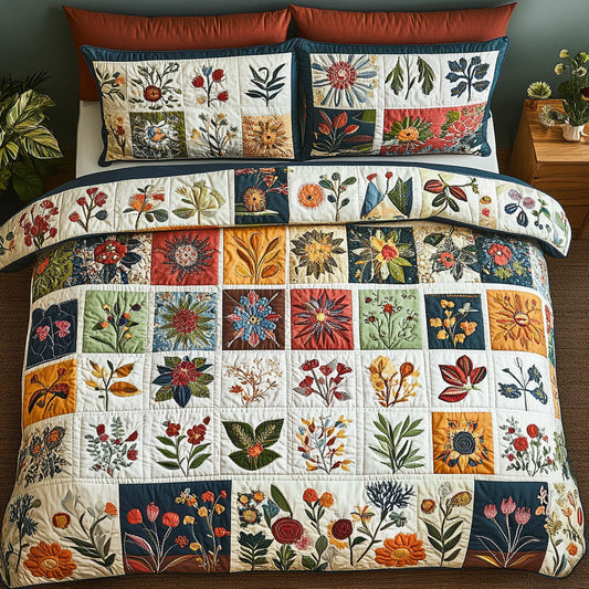 Heritage Garden 3-Piece Quilted Bedding Set NCU0PT6723