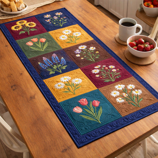 Heritage Garden Quilted Table Runner NCU0TV1698