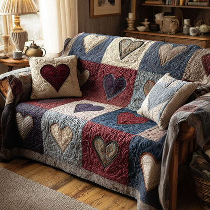 Heritage Love Quilt Quilted Sofa Cover NCU0TV1481