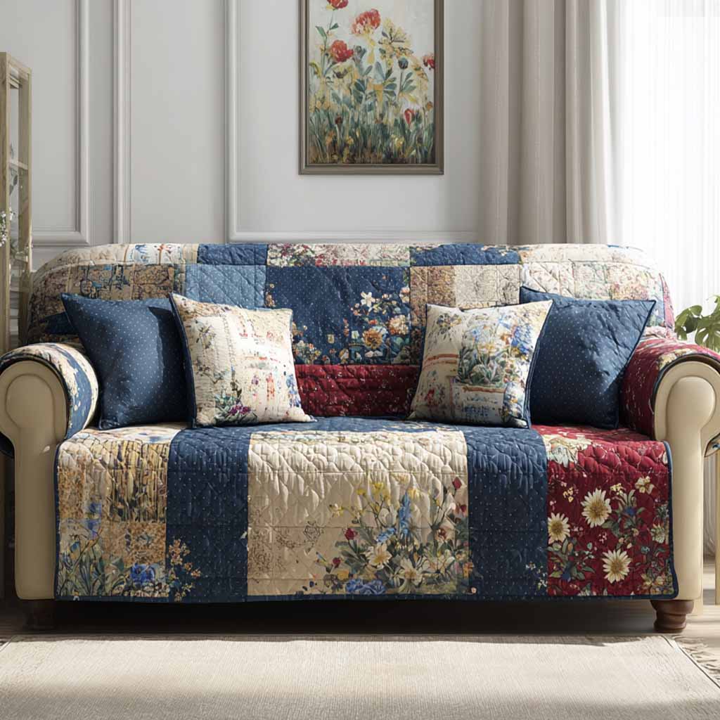 Heritage Patch Quilted Sofa Cover NCU0XD2289
