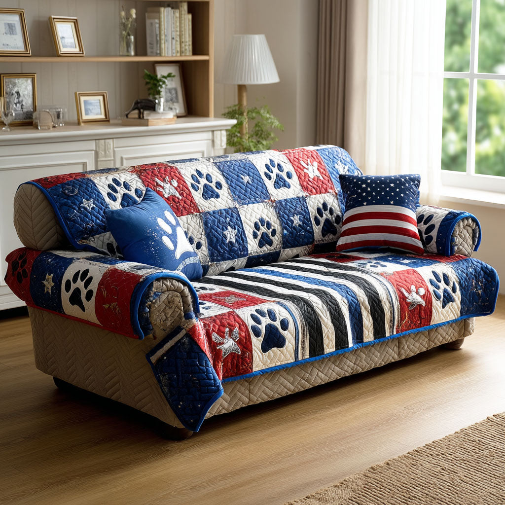 Heritage Paws Quilted Sofa Cover NCU0TD2339