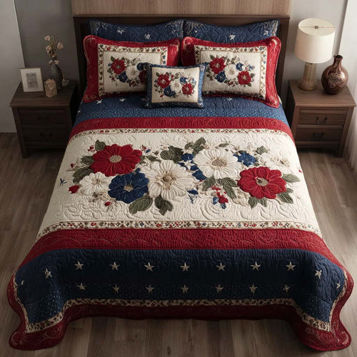 Heritage Petal 3-Piece Quilted Bedding Set NCU0HH1879