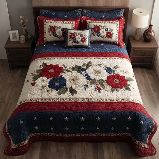Heritage Petal 3-Piece Quilted Bedding Set NCU0HH1879
