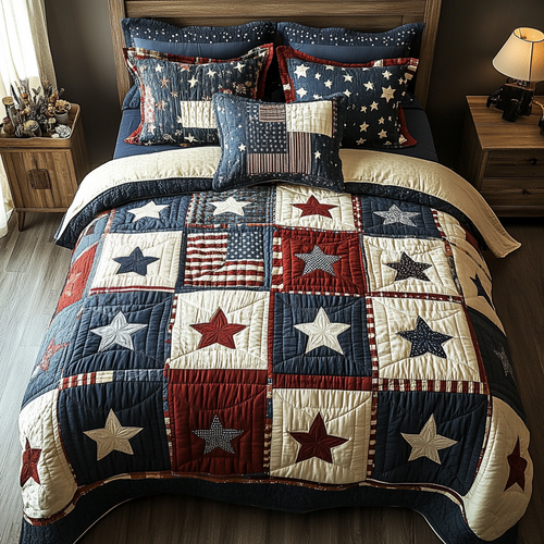 Heritage Pride 3-Piece Quilted Bedding Set NCU0VH5932