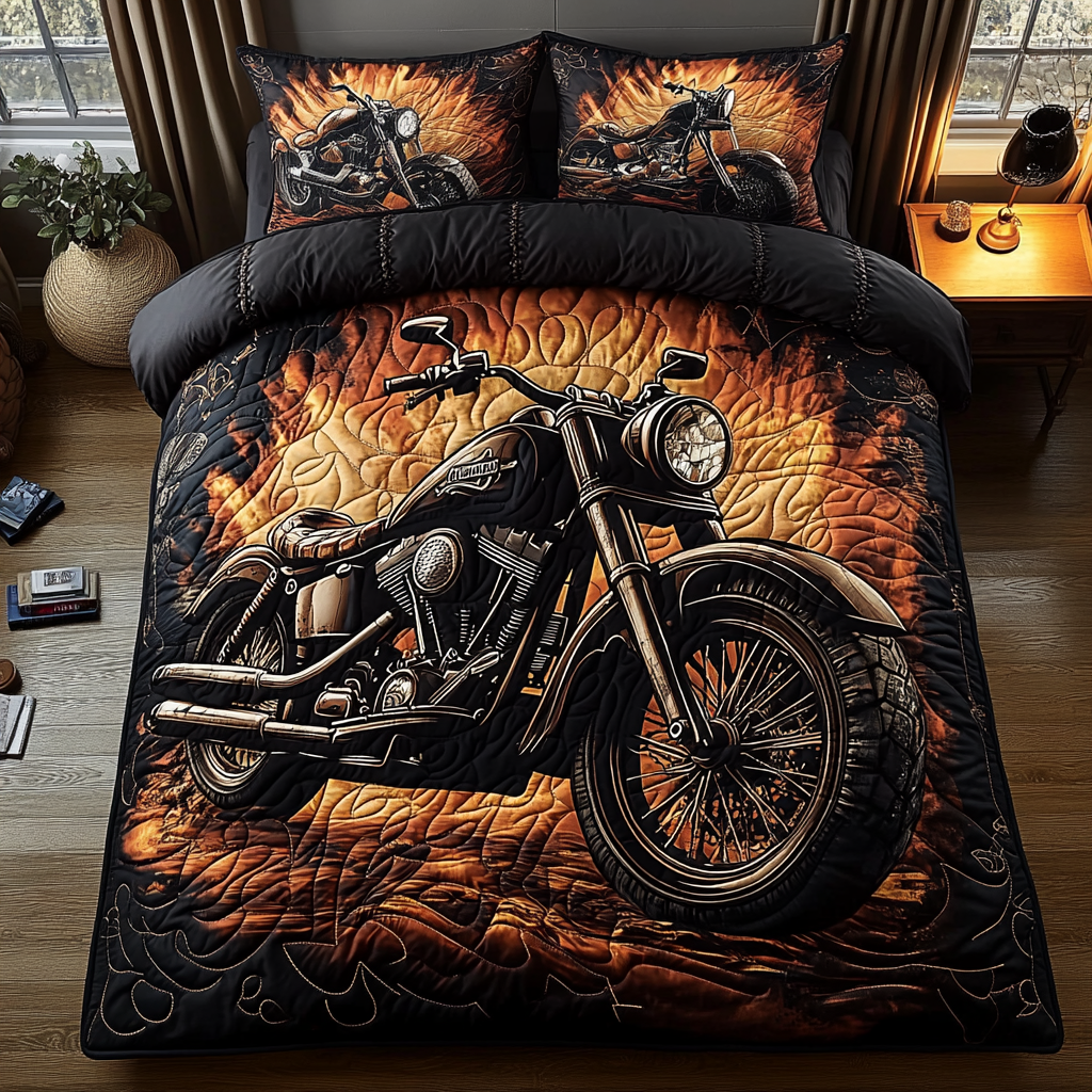 Heritage Ride 3-Piece Quilted Bedding Set NCU0DV2586